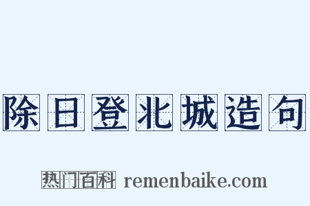 除日登北城造句是什么意思的图片
